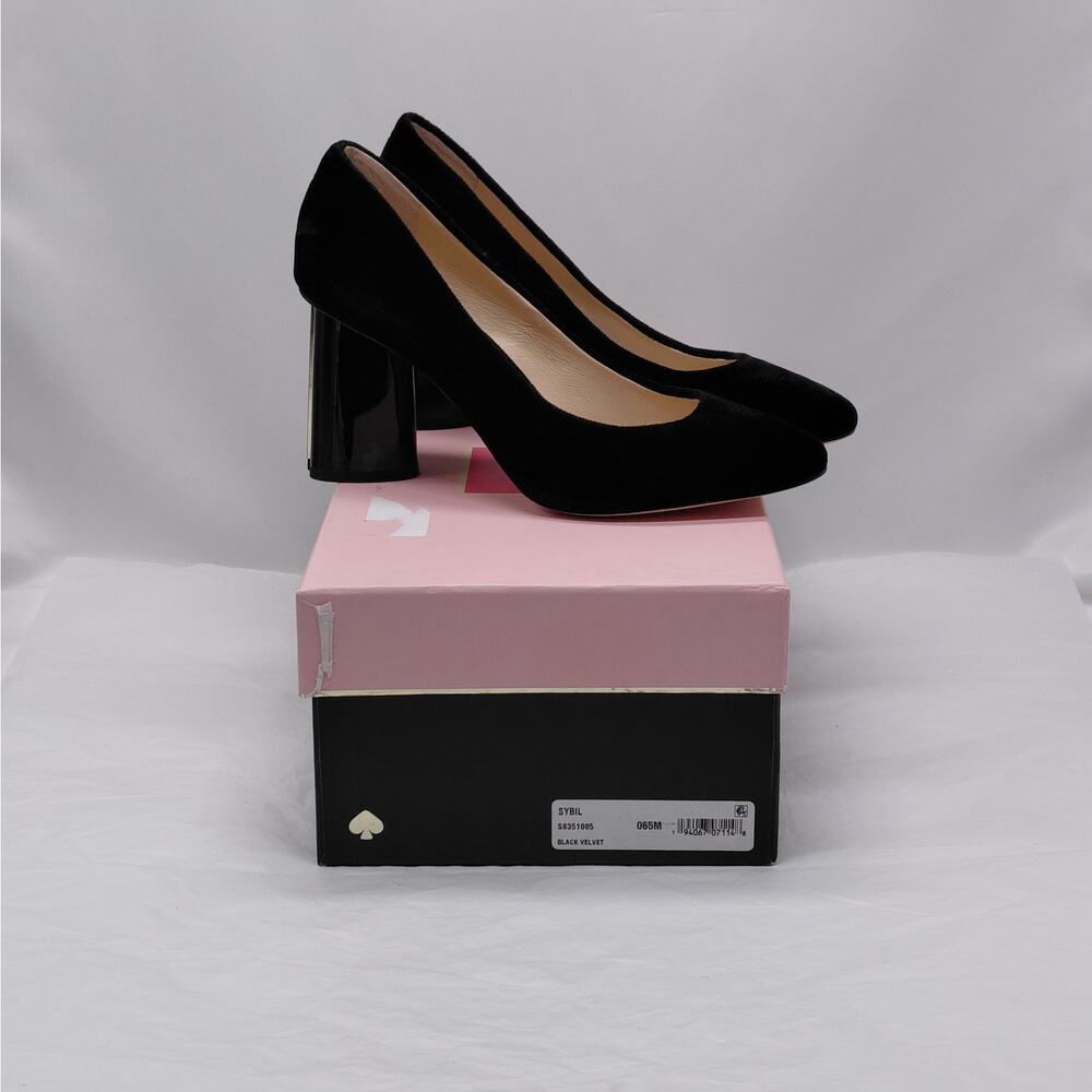 Kate Spade Pumps Womens 6.5 Black Velvet Crystal Heel Party Dress Shoes Wedding
